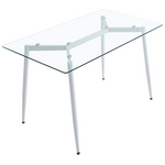 Τραπεζαρία Quana-Caron σετ 5τεμ Pakoworld Γυάλινο και pp σε Μαύρη-Φυσική Απόχρωση 120x70x75εκ