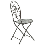 Τραπεζαρία Abriel Pakoworld σετ 3τεμ Μέταλλο Ανθρακί Antique