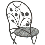 Τραπεζαρία Abriel Pakoworld σετ 3τεμ Μέταλλο Ανθρακί Antique