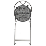 Τραπεζαρία Abriel Pakoworld σετ 3τεμ Μέταλλο Ανθρακί Antique