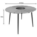 Τραπέζι Pinap Pakoworld Μαύρο Αλουμίνιο και Plywood σε Φυσική Απόχρωση Φ110x74εκ