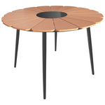 Τραπέζι Pinap Pakoworld Μαύρο Αλουμίνιο και Plywood σε Φυσική Απόχρωση Φ110x74εκ