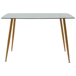 Τραπεζαρία Chloe-Julita Pakoworld σετ 5τεμ Γυάλινο 8χιλ Ανθρακί - Πόδι Φυσικό 120x70x75εκ