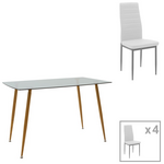 Τραπεζαρία Cuba-Parker Pakoworld σετ 5τεμ Sonoma-Λευκό 120x80x75εκ