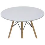 Τραπεζαρία Julita-Parker Pakoworld σετ 5τεμ mdf Λευκό-Πόδια Φυσικό Φ80x73εκ