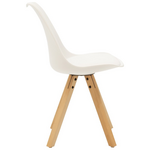 Τραπεζαρία Julita-Caron Pakoworld σετ 3τεμ mdf Λευκό-Πόδια σε Φυσική Απόχρωση Φ60x73εκ