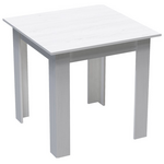 Τραπεζαρία Manka ι-Caron Pakoworld σετ 3τεμ σε Λευκή Απόχρωση 80x80x77εκ