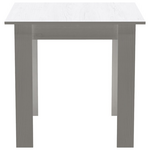 Τραπεζαρία Manka ι-Caron Pakoworld σετ 3τεμ σε Λευκή Απόχρωση 80x80x77εκ