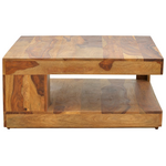 Τραπέζι Stolic Pakoworld Μασιφ Ξύλο Sheesham σε Καρυδί Απόχρωση 90x90x40εκ