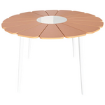 Τραπεζαρία Pinap-Dashiell σετ 5τεμ Pakoworld Λευκό Αλουμίνιο και Plywood σε Φυσική Απόχρωση Φ110x74εκ