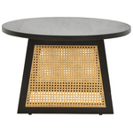 Τραπέζι Tamarind Pakoworld Ξύλο Mango-Φυσικό Rattan σε Μαύρη Απόχρωση Φ65x40εκ