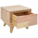 Κομοδίνο Emira Pakoworld Μασίφ Ακακίας σε Φυσική Απόχρωση 40x40x35εκ