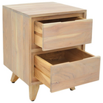 Κομοδίνο Emira Pakoworld Μασίφ Ακακίας σε Φυσική Απόχρωση 40x40x54εκ