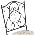 Τραπεζαρία Sellis Pakoworld σετ 3τεμ Μωσαικό-Μέταλλο Μαύρο