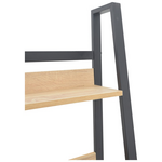 Βιβλιοθήκη Ryder Pakoworld σε oak-Μαύρη Απόχρωση 75x36x185εκ