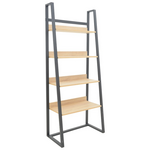 Βιβλιοθήκη Ryder Pakoworld σε oak-Μαύρη Απόχρωση 75x36x185εκ