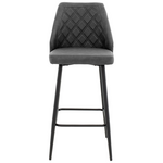 Σκαμπό Μπαρ Inflame Pakoworld pu Ανθρακί-Μέταλλο Μαύρο