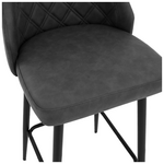 Σκαμπό Μπαρ Inflame Pakoworld pu Ανθρακί-Μέταλλο Μαύρο