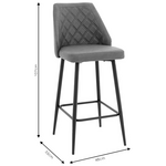 Σκαμπό Μπαρ Inflame Pakoworld pu Ανθρακί-Μέταλλο Μαύρο