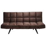 Καναπές - Κρεβάτι 3θέσιος Freddo Pakoworld Βελούδο Καφέ 181x81x86εκ