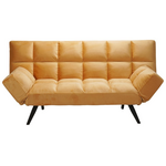 Καναπές - Κρεβάτι 3θέσιος Freddo Pakoworld σε Μουσταρδί Βελούδο 181x81x86εκ