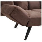 Καναπές - Κρεβάτι 3θέσιος Freddo Pakoworld Βελούδο Καφέ 181x81x86εκ