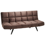 Καναπές - Κρεβάτι 3θέσιος Freddo Pakoworld Βελούδο Καφέ 181x81x86εκ