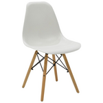 Τραπεζαρία Elijah-Julita Pakoworld σετ 3τεμ pp-pu σε Λευκή Απόχρωση με Φυσικό Πόδι Φ60x74εκ