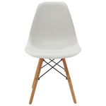 Τραπεζαρία Elijah-Julita Pakoworld σετ 3τεμ pp-pu σε Λευκή Απόχρωση με Φυσικό Πόδι Φ60x74εκ