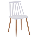 Τραπεζαρία Elijah-Aurora i Pakoworld σετ 3τεμ pp σε Λευκή Απόχρωση με Φυσικό Πόδι Φ60x74εκ