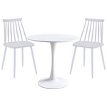 Τραπεζαρία Elijah-Aurora i Pakoworld σετ 3τεμ pp σε Λευκή Απόχρωση Φ60x74εκ