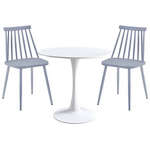 Τραπεζαρία Elijah-Aurora i Pakoworld σετ 3τεμ pp σε Λευκή-Γκρι Απόχρωση Φ60x74εκ