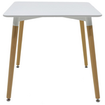 Τραπεζαρία Natali-Gaston Pakoworld σετ 3τεμ σε Λευκή Απόχρωση 80x80x76εκ