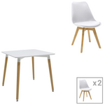 Τραπεζαρία Natali-Gaston Pakoworld σετ 3τεμ σε Λευκή Απόχρωση 80x80x76εκ