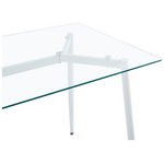 Τραπεζαρία Quana-Gaston Pakoworld σετ 5τεμ Γυάλινο 8χιλ Διάφανο - Λευκό 120x70x75εκ