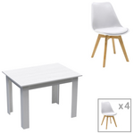 Τραπεζαρία Manka-Gaston Pakoworld σετ 5τεμ σε Λευκή Απόχρωση 110x80x77εκ