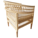 Πολυθρόνα Necorian Paakoworld Teak Ξύλο με pe Rattan σε Φυσική Απόχρωση και Λευκό Μαξιλάρι 80x70x87εκ