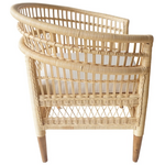 Πολυθρόνα Necorian Paakoworld Teak Ξύλο με pe Rattan σε Φυσική Απόχρωση και Λευκό Μαξιλάρι 80x70x87εκ