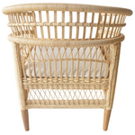 Πολυθρόνα Necorian Paakoworld Teak Ξύλο με pe Rattan σε Φυσική Απόχρωση και Λευκό Μαξιλάρι 80x70x87εκ