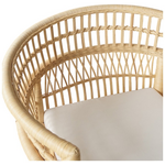Πολυθρόνα Necorian Paakoworld Teak Ξύλο με pe Rattan σε Φυσική Απόχρωση και Λευκό Μαξιλάρι 80x70x87εκ