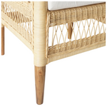 Πολυθρόνα Necorian Paakoworld Teak Ξύλο με pe Rattan σε Φυσική Απόχρωση και Λευκό Μαξιλάρι 80x70x87εκ