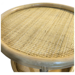 Βοηθητικό Τραπέζι Moody Pakoworld pe Rattan σε Φυσική Απόχρωση Φ55x51εκ