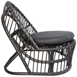 Πολυθρόνα Tromso Paakoworld pe Rattan σε Μαύρη Απόχρωση με Μαύρο Μαξιλάρι 80x85x98εκ