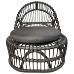 Πολυθρόνα Tromso Paakoworld pe Rattan σε Μαύρη Απόχρωση με Μαύρο Μαξιλάρι 80x85x98εκ