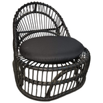 Πολυθρόνα Tromso Paakoworld pe Rattan σε Μαύρη Απόχρωση με Μαύρο Μαξιλάρι 80x85x98εκ