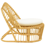 Πολυθρόνα Tromso Paakoworld pe Rattan σε Φυσική Απόχρωση με Εκρού Χρώμα Μαξιλάρι 80x85x98εκ