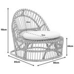 Πολυθρόνα Tromso Paakoworld pe Rattan σε Φυσική Απόχρωση με Εκρού Χρώμα Μαξιλάρι 80x85x98εκ