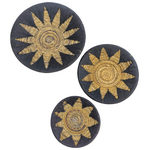 Διακοσμητικό Τοίχου Circy Inart σετ 3 τεμ Ψάθα σε Μαύρη-Μπεζ Απόχρωση