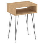 Κομοδίνο Naida Pakoworld σε oak Απόχρωση -Μαύρα Μεταλλικά Πόδια 40x30x59εκ