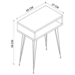 Κομοδίνο Naida Pakoworld σε Λευκή Απόχρωση -Μαύρα Μεταλλικά Πόδια 40x30x59εκ